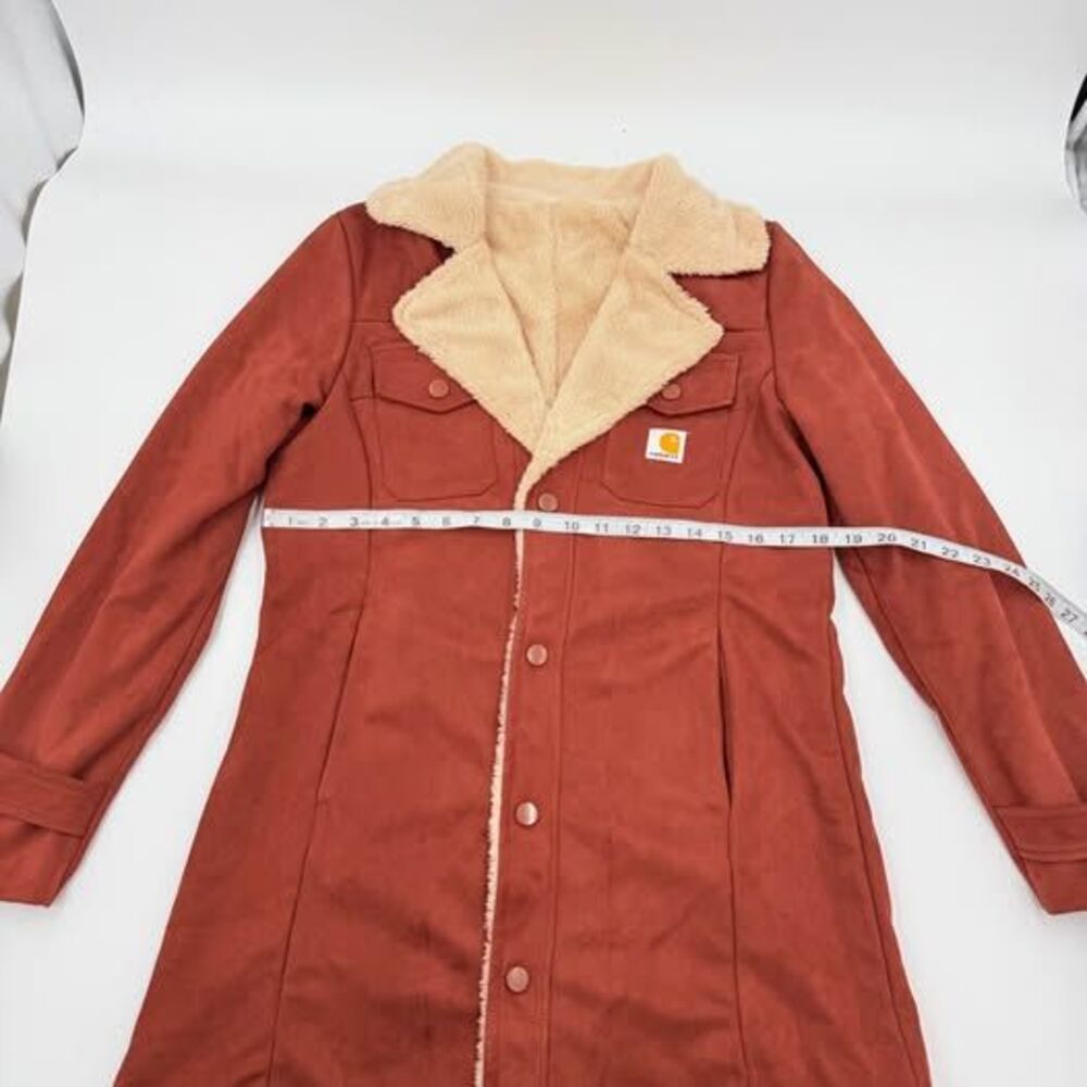 Womens size M Carhartt Rust Faux Suede Sherpa Lined Coat